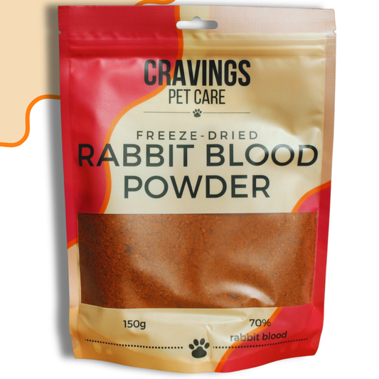 Cravings Pet Care Rabbit Blood Powder | Freeze-Dried Food Topper Powder for Cats & Dogs | 70% Rabbit Blood | 150g - Cravings Pet Care