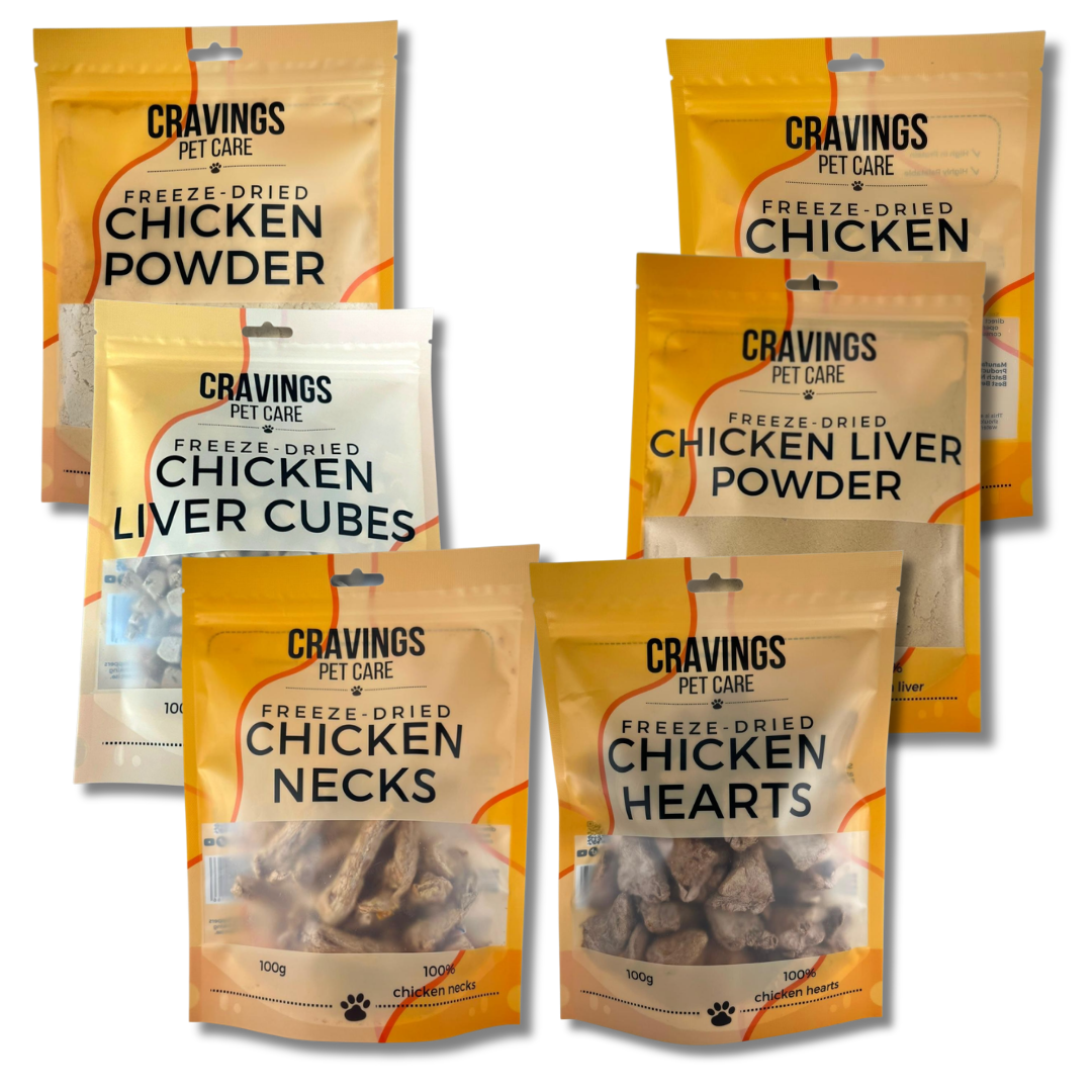 Cravings Pet Care Chicken Bundle | Freeze-Dried Food Toppers & Treats for Cats & Dogs | 700g