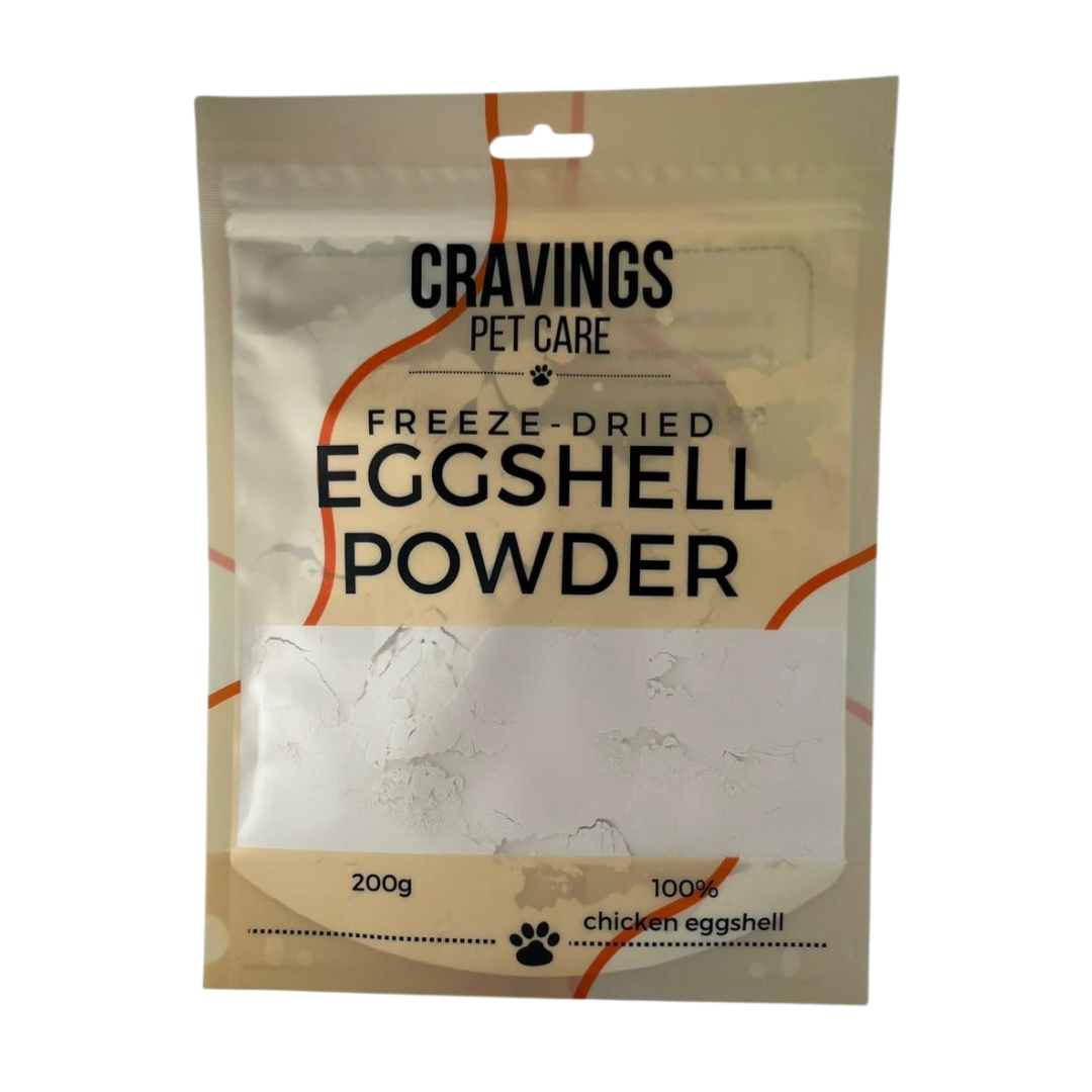 Cravings Pet Care Eggshell Powder | Freeze-Dried Food Topper Powder for Cats & Dogs | 100% Chicken Eggshell | 200g