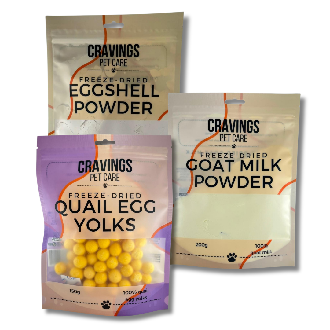 Cravings Pet Care Egg & Dairy Bundle | Freeze-Dried Food Toppers & Treats for Cats & Dogs | 550g