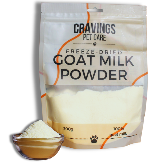 Cravings Pet Care Goat Milk Powder | Freeze-Dried Food Topper Powder for Cats & Dogs | 100% Goat Milk | 200g