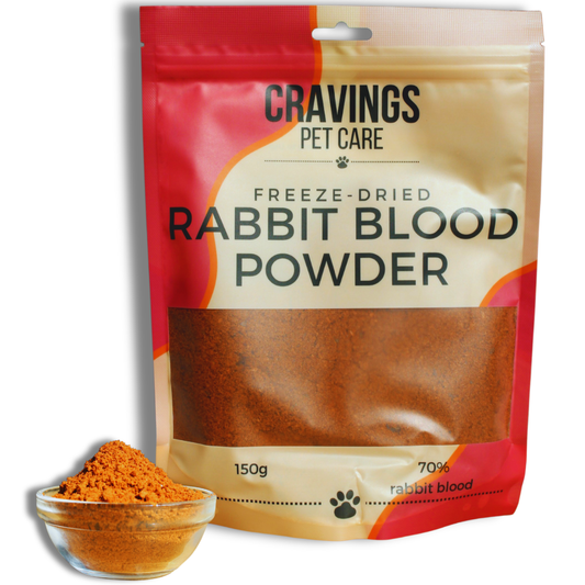 Cravings Pet Care Rabbit Blood Powder | Freeze-Dried Food Topper Powder for Cats & Dogs | 70% Rabbit Blood | 150g