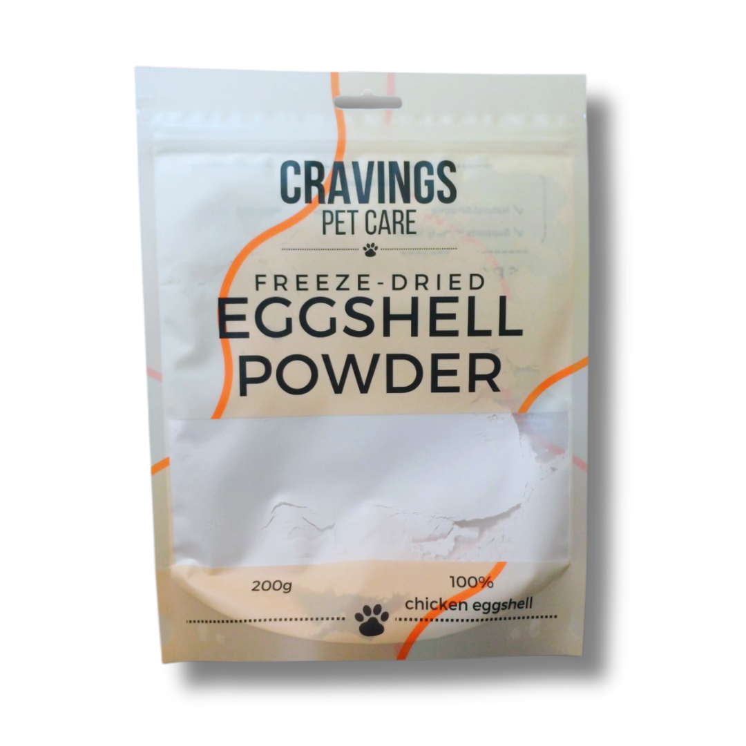 Cravings Pet Care Eggshell Powder | Freeze-Dried Food Topper Powder for Cats & Dogs | 100% Chicken Eggshell | 200g