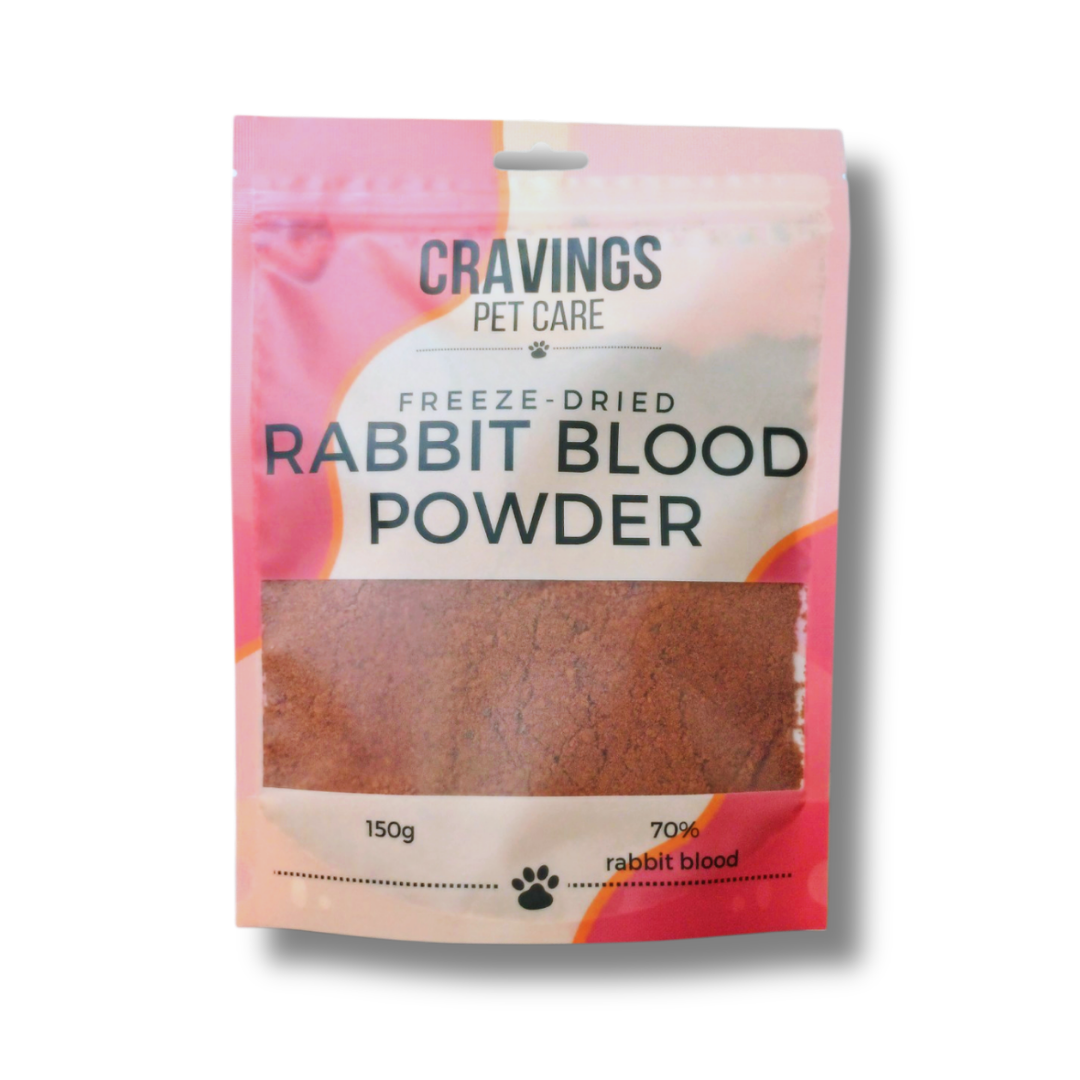 Cravings Pet Care Rabbit Blood Powder | Freeze-Dried Food Topper Powder for Cats & Dogs | 70% Rabbit Blood | 150g