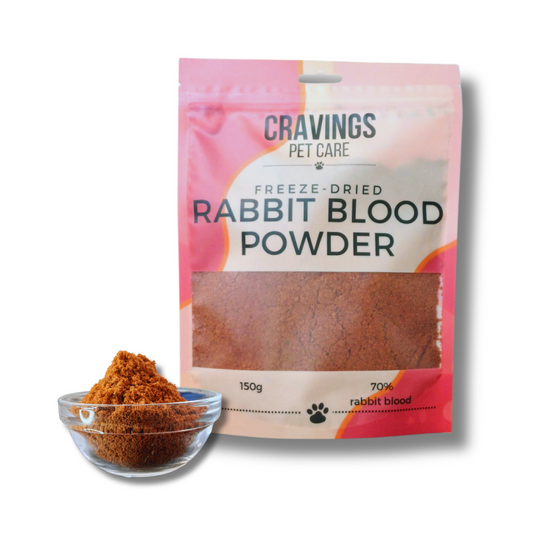 Cravings Pet Care Rabbit Blood Powder | Freeze-Dried Food Topper Powder for Cats & Dogs | 70% Rabbit Blood | 150g