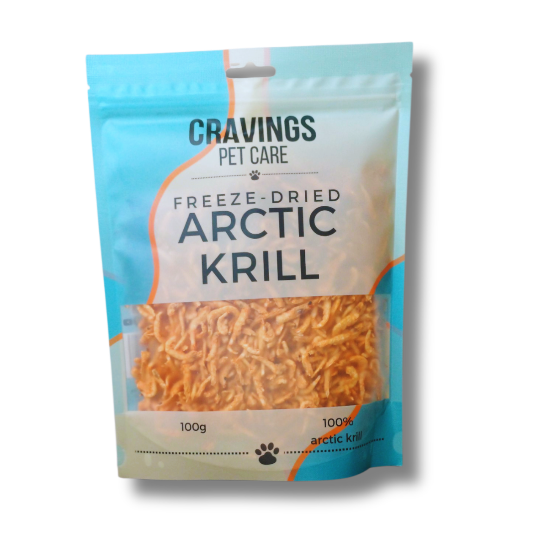 Cravings Pet Care Arctic Krill Treat | Freeze-Dried Food Topper Treat for Cats & Dogs | 100% Arctic Krill | 100g
