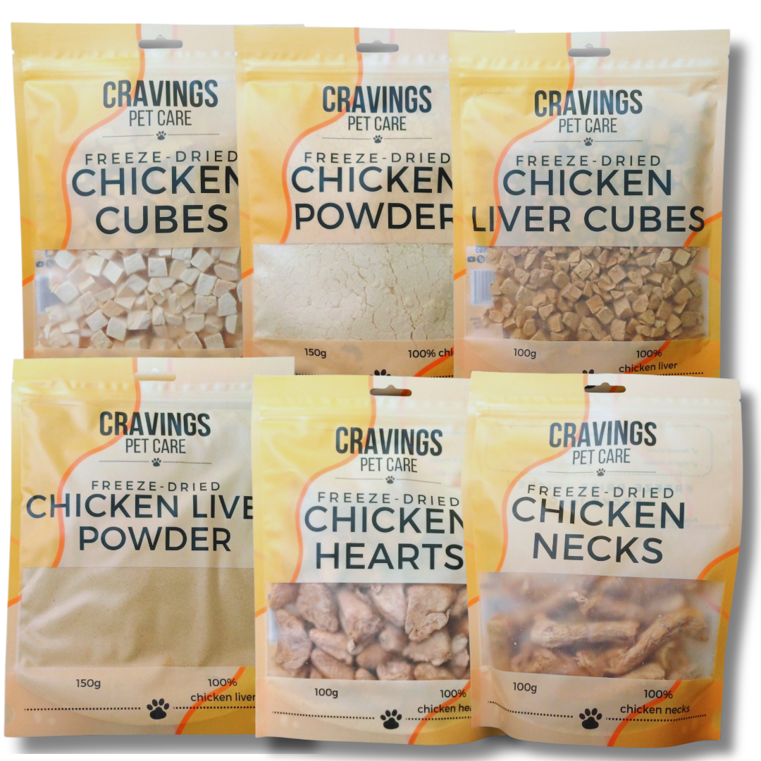 Cravings Pet Care Chicken Bundle | Freeze-Dried Food Toppers & Treats for Cats & Dogs | 700g