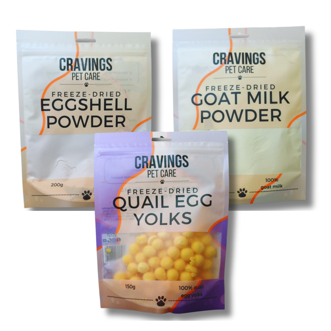 Cravings Pet Care Egg & Dairy Bundle | Freeze-Dried Food Toppers & Treats for Cats & Dogs | 550g